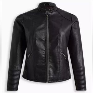 Torrid Black Faux Leather Black Moto Jacket
